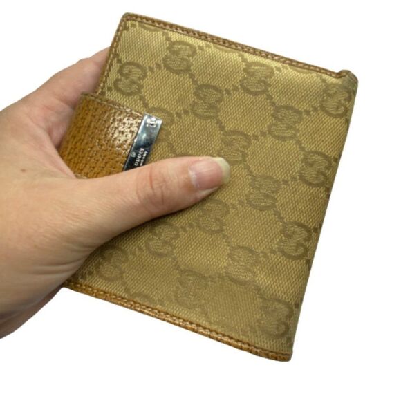 Authentic GUCCI Vintage Brown / Tan Canvas & Leather Double Sided Bifold Wallet - Picture 11 of 11